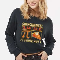 Pi 3,14 Pie Coincidence I Think Not Math Lover Nerd Pi Day Cropped Pullover Crew