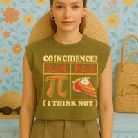 Pi 3,14 Pie Coincidence I Think Not Math Lover Nerd Pi Day Garment-Dyed Women's Muscle Tee