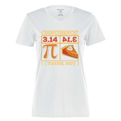 Pi 3,14 Pie Coincidence I Think Not Math Lover Nerd Pi Day Women's Momentum V-Neck T-Shirt