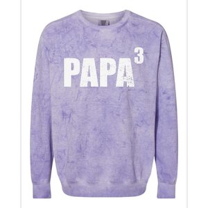 Papa 3 Papa Cubed Grandpa 3 Papa Colorblast Crewneck Sweatshirt