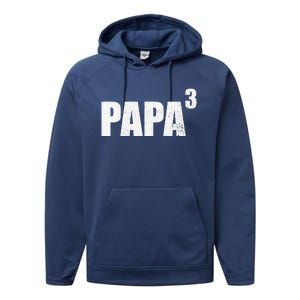 Papa 3 Papa Cubed Grandpa 3 Papa Performance Fleece Hoodie