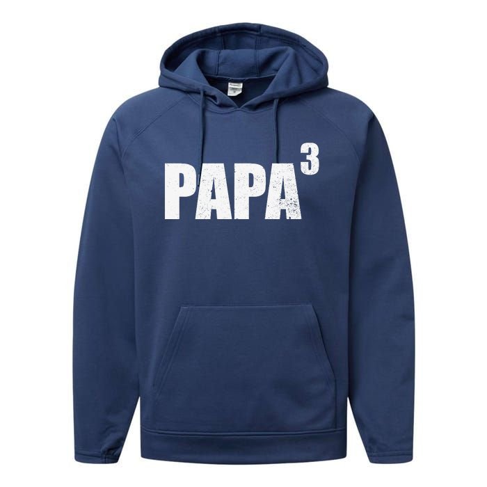 Papa 3 Papa Cubed Grandpa 3 Papa Performance Fleece Hoodie