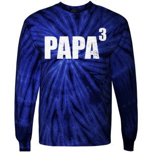 Papa 3 Papa Cubed Grandpa 3 Papa Tie-Dye Long Sleeve Shirt