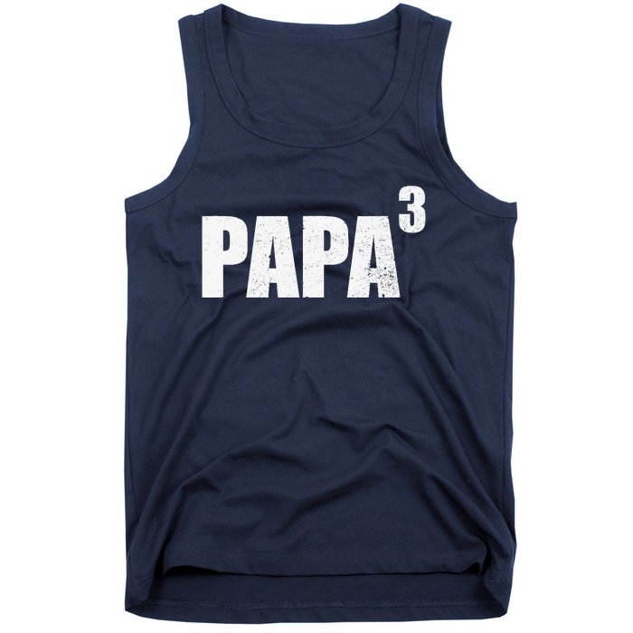 Papa 3 Papa Cubed Grandpa 3 Papa Tank Top