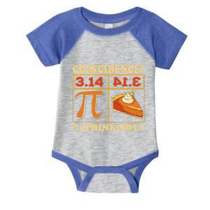 Pi 3,14 Pie Coincidence I Think Not Math Lover Nerd Pi Day Infant Baby Jersey Bodysuit