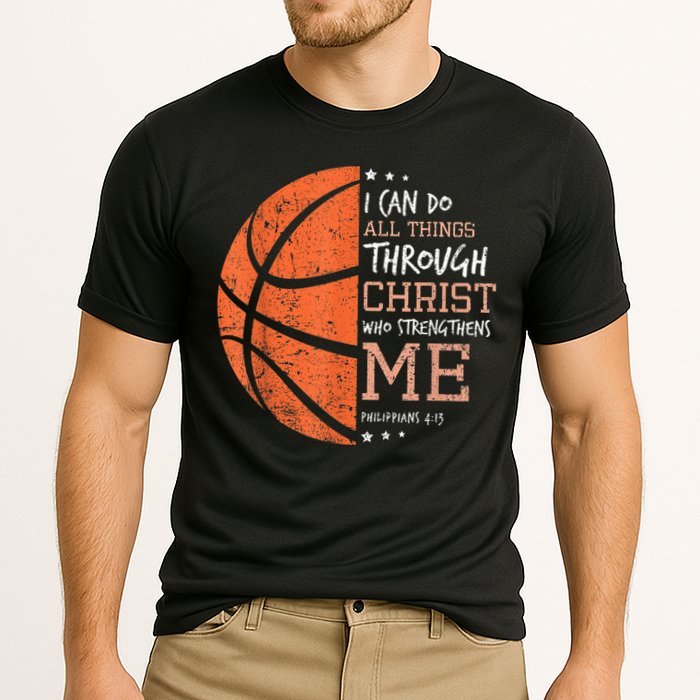 Philippians 4 13 I Can Do All Things Christian Basketball Performance Shirt
