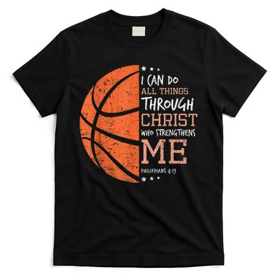 Philippians 4 13 I Can Do All Things Christian Basketball T-Shirt