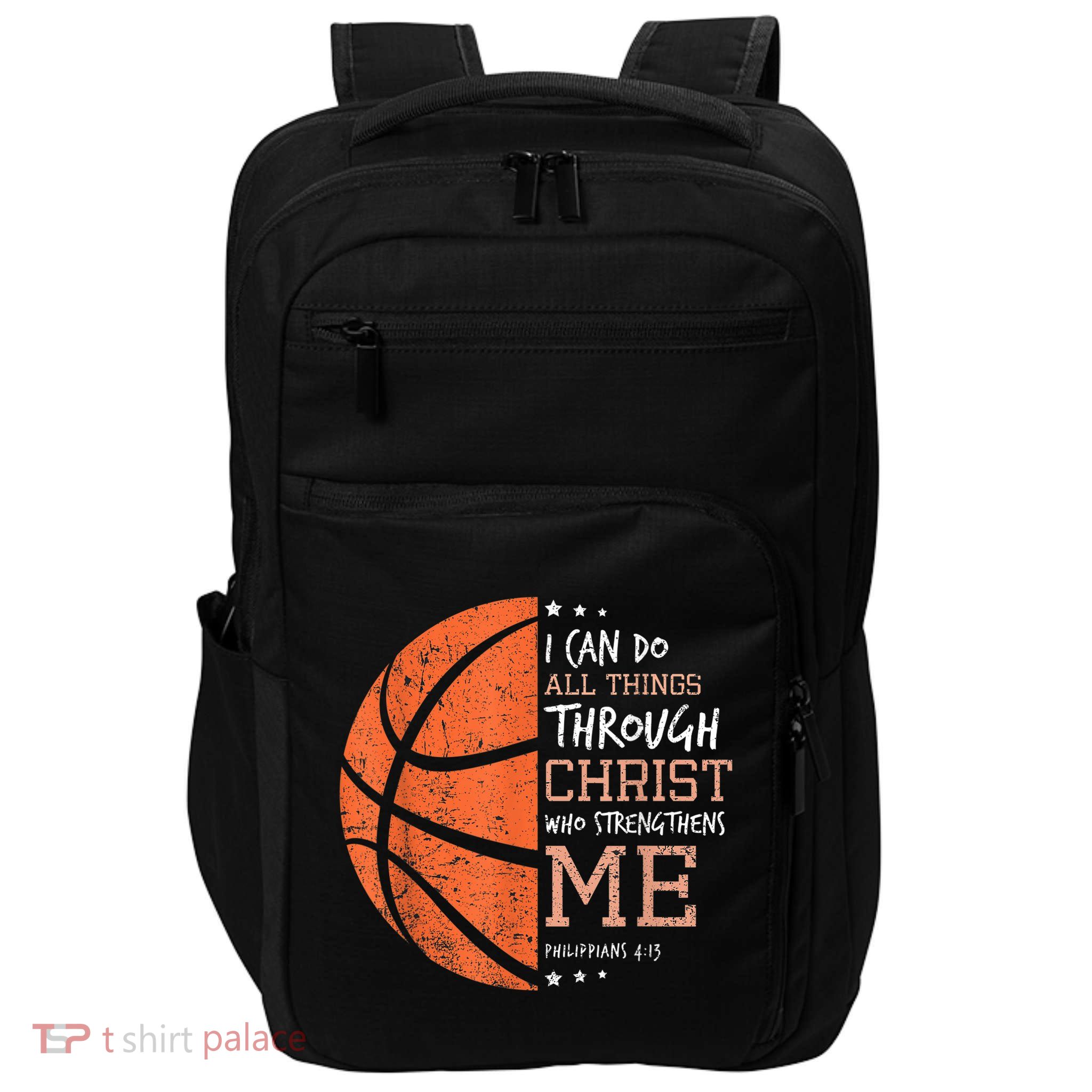 Philippians 4 13 I Can Do All Things Christian Basketball Impact Tech Backpack