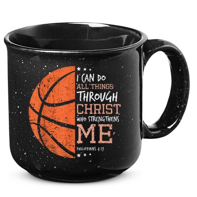 Philippians 4 13 I Can Do All Things Christian Basketball 15oz Campfire Ceramic Mug