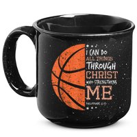 Philippians 4 13 I Can Do All Things Christian Basketball 15oz Campfire Ceramic Mug