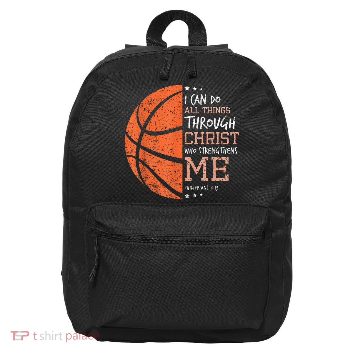 Philippians 4 13 I Can Do All Things Christian Basketball 16 in Basic Backpack