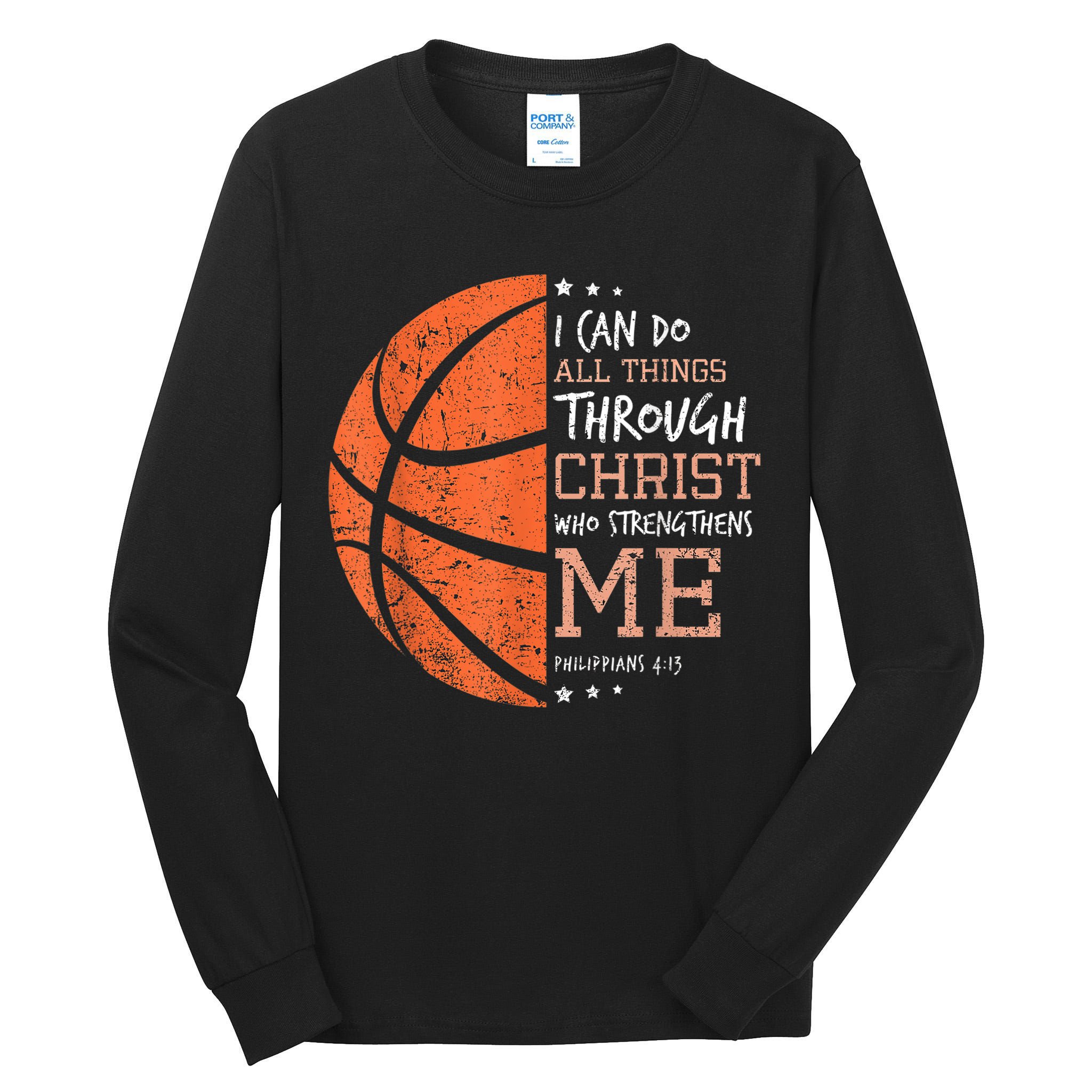 Philippians 4 13 I Can Do All Things Christian Basketball Tall Long Sleeve T-Shirt