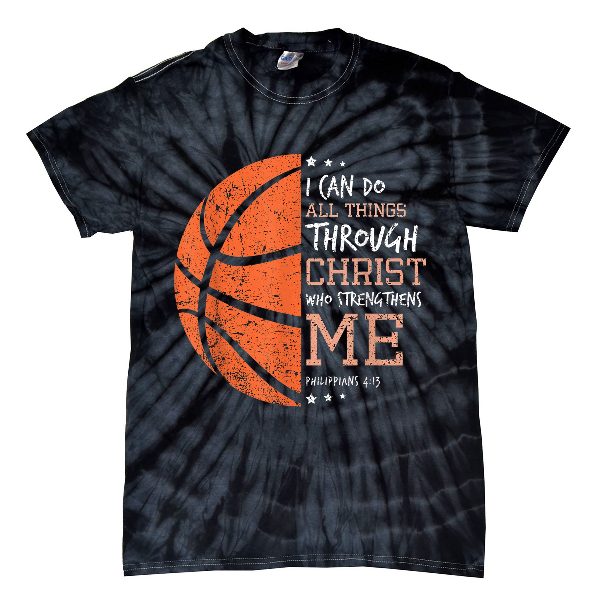 Philippians 4 13 I Can Do All Things Christian Basketball Tie-Dye T-Shirt