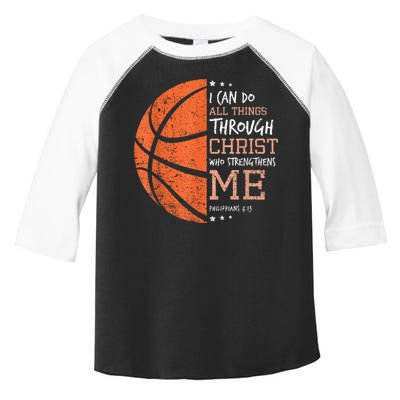 Philippians 4 13 I Can Do All Things Christian Basketball Toddler Fine Jersey T-Shirt