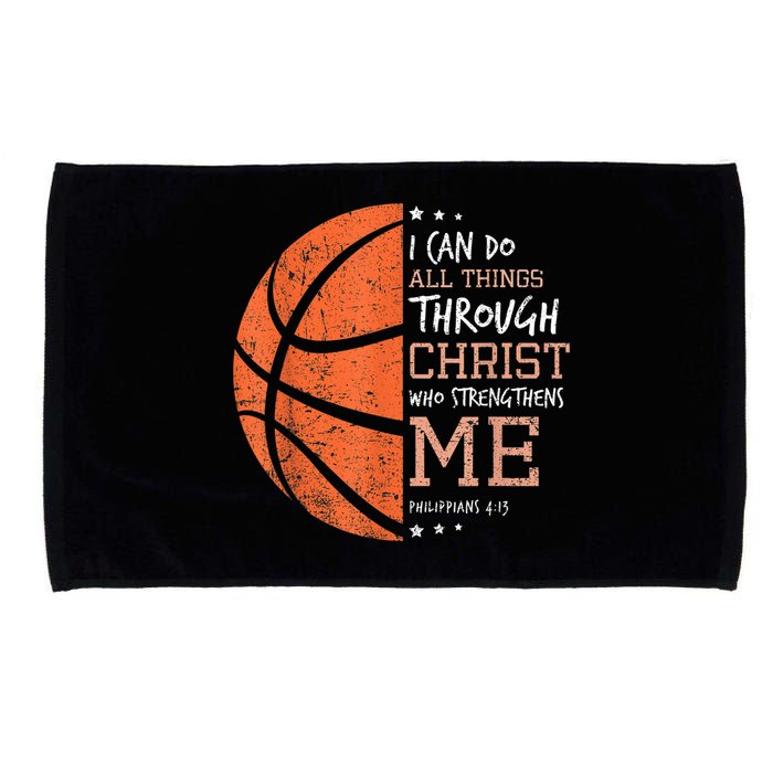 Philippians 4 13 I Can Do All Things Christian Basketball Microfiber Hand Towel
