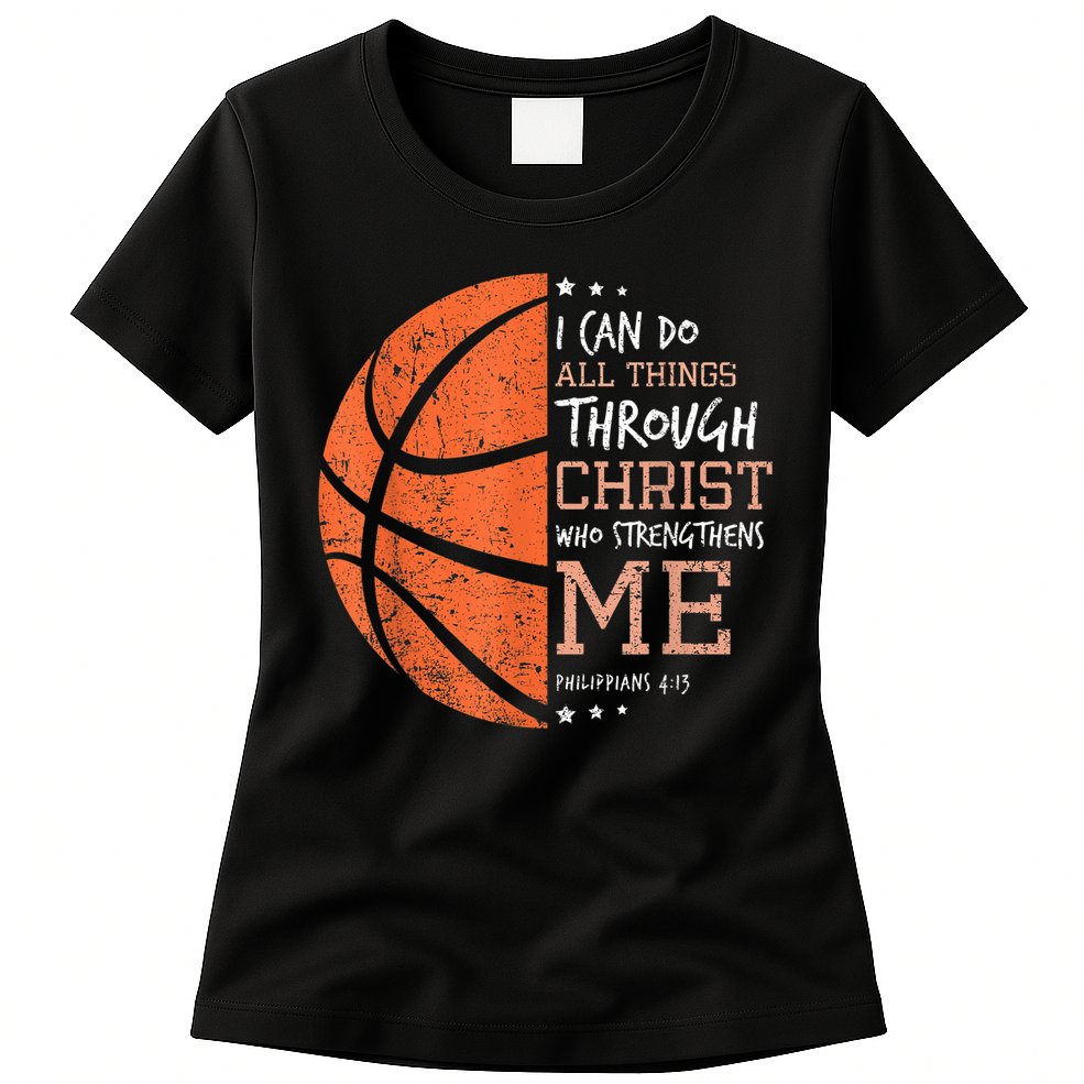 Philippians 4 13 I Can Do All Things Christian Basketball Womens T-Shirt