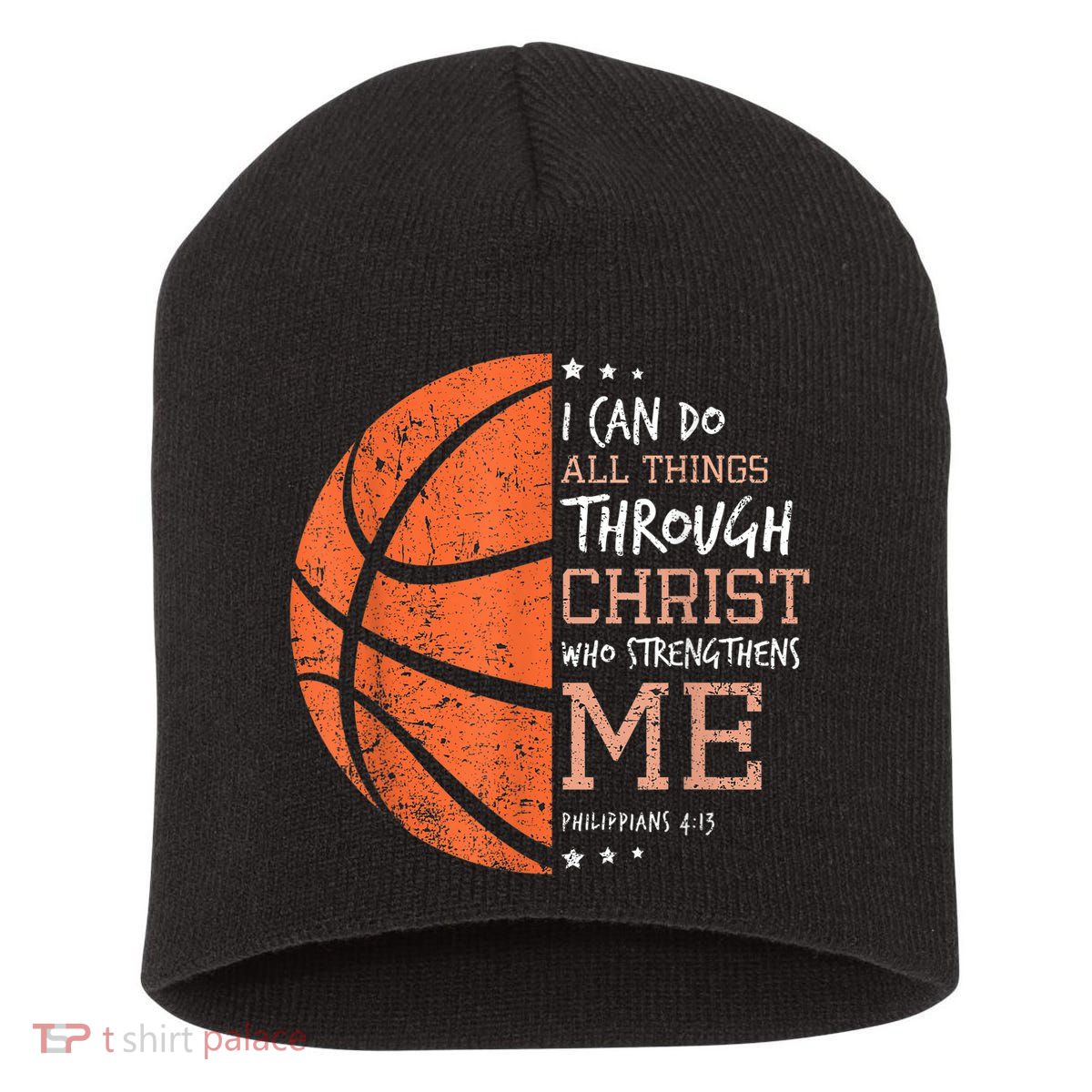 Philippians 4 13 I Can Do All Things Christian Basketball Short Acrylic Beanie