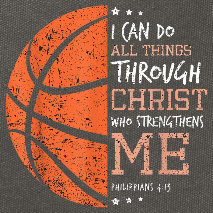 Philippians 4 13 I Can Do All Things Christian Basketball Cotton Canvas Backpack