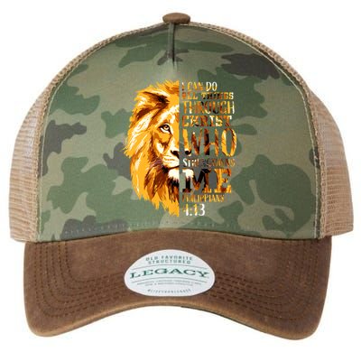 Philippians 4 13 I Can Do All Things Through Christ Who Strengthens Me Lion Legacy Tie Dye Trucker Hat