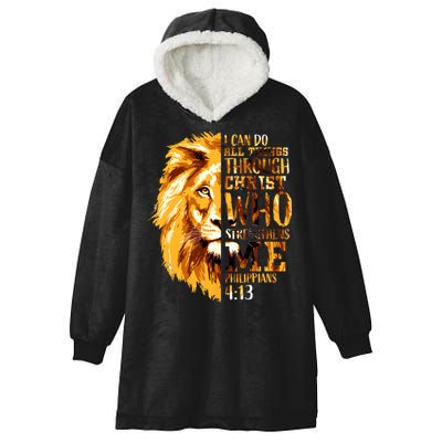 Philippians 4 13 I Can Do All Things Through Christ Who Strengthens Me Lion Hooded Wearable Blanket