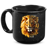 Philippians 4 13 I Can Do All Things Through Christ Who Strengthens Me Lion 15oz Campfire Ceramic Mug