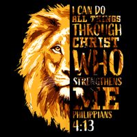 Philippians 4 13 I Can Do All Things Through Christ Who Strengthens Me Lion 16 in Basic Backpack