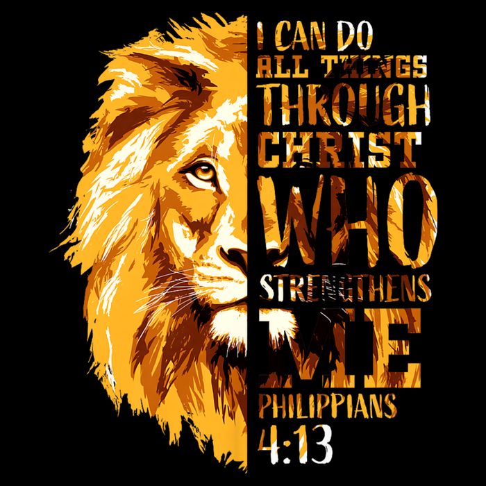 Philippians 4 13 I Can Do All Things Through Christ Who Strengthens Me Lion 16 in Basic Backpack