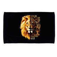 Philippians 4 13 I Can Do All Things Through Christ Who Strengthens Me Lion Microfiber Hand Towel