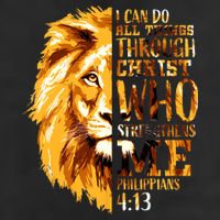 Philippians 4 13 I Can Do All Things Through Christ Who Strengthens Me Lion Microfiber Hand Towel