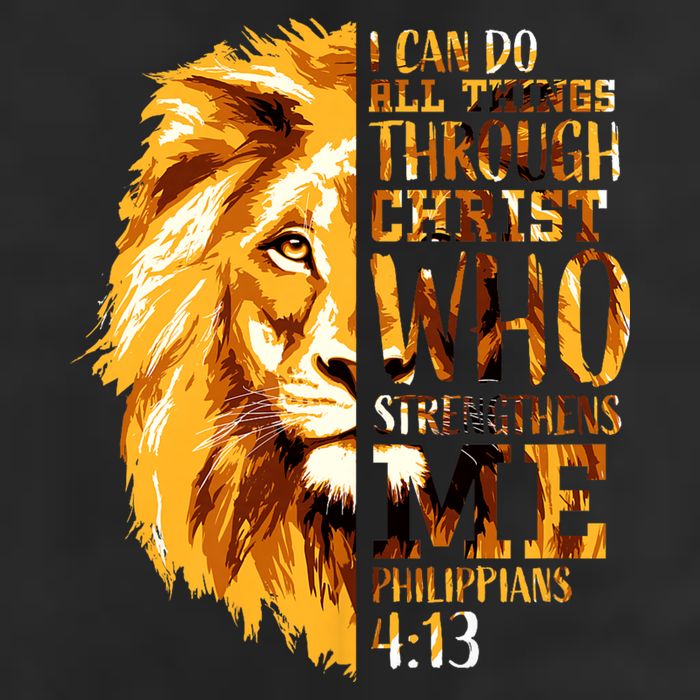 Philippians 4 13 I Can Do All Things Through Christ Who Strengthens Me Lion Microfiber Hand Towel