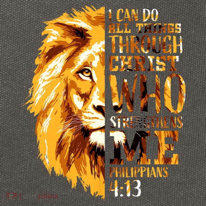 Philippians 4 13 I Can Do All Things Through Christ Who Strengthens Me Lion Cotton Canvas Backpack