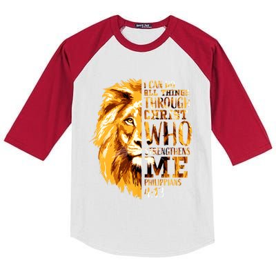 Philippians 4 13 I Can Do All Things Through Christ Who Strengthens Me Lion Kids Colorblock Raglan Jersey