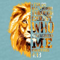 Philippians 4 13 I Can Do All Things Through Christ Who Strengthens Me Lion Sueded Cloud Jersey T-Shirt