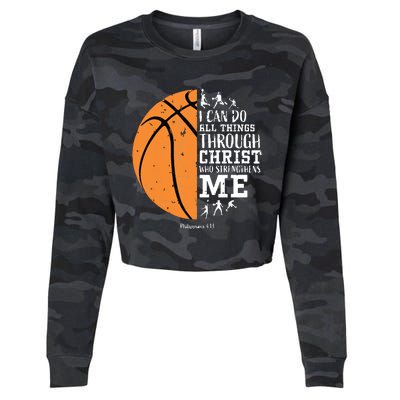 Philippians 4 13 I Can Do All Things Christian Basketball Cropped Pullover Crew