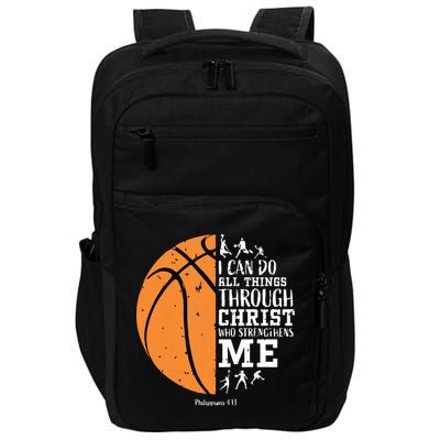 Philippians 4 13 I Can Do All Things Christian Basketball Impact Tech Backpack