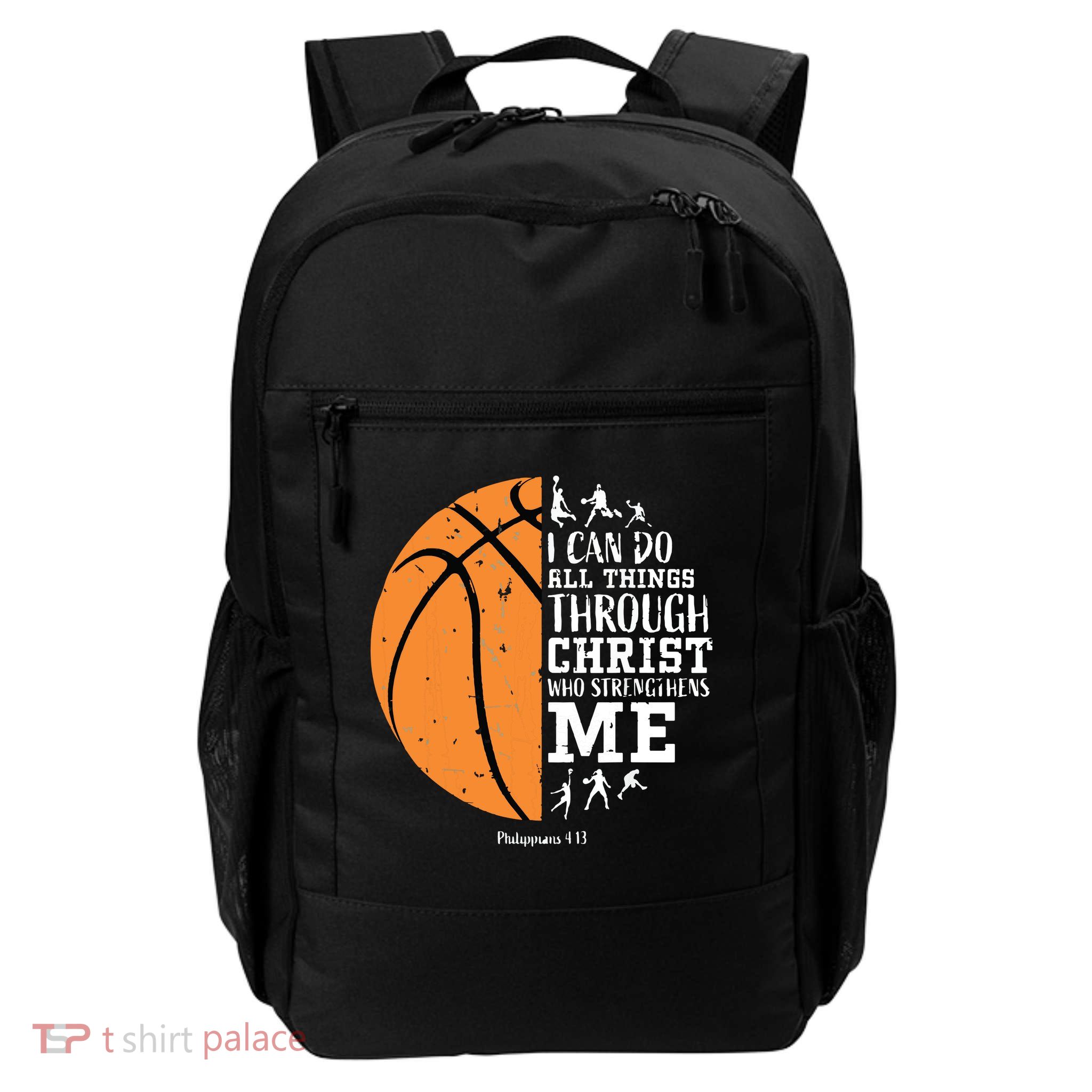 Philippians 4 13 I Can Do All Things Christian Basketball Backpack