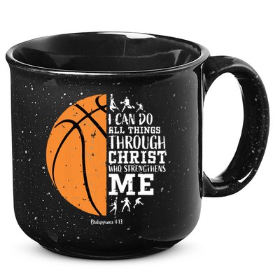 Philippians 4 13 I Can Do All Things Christian Basketball 15oz Campfire Ceramic Mug