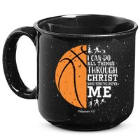 Philippians 4 13 I Can Do All Things Christian Basketball 15oz Campfire Ceramic Mug