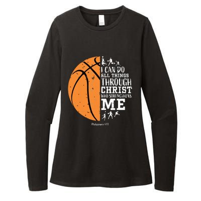 Philippians 4 13 I Can Do All Things Christian Basketball Womens CVC Long Sleeve Shirt