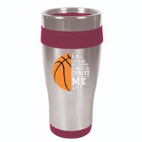 Philippians 4 13 I Can Do All Things Christian Basketball 16oz Travel Tumbler