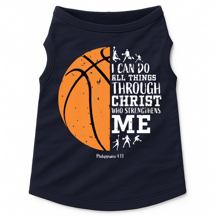 Philippians 4 13 I Can Do All Things Christian Basketball Doggie Tank
