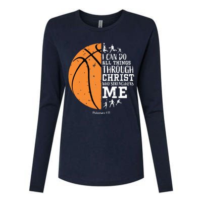 Philippians 4 13 I Can Do All Things Christian Basketball Womens Cotton Relaxed Long Sleeve T-Shirt