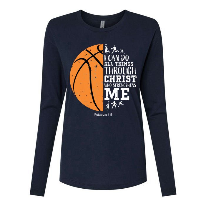 Philippians 4 13 I Can Do All Things Christian Basketball Womens Cotton Relaxed Long Sleeve T-Shirt