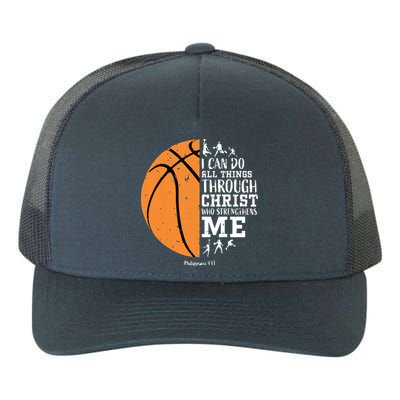 Philippians 4 13 I Can Do All Things Christian Basketball Yupoong Adult 5-Panel Trucker Hat