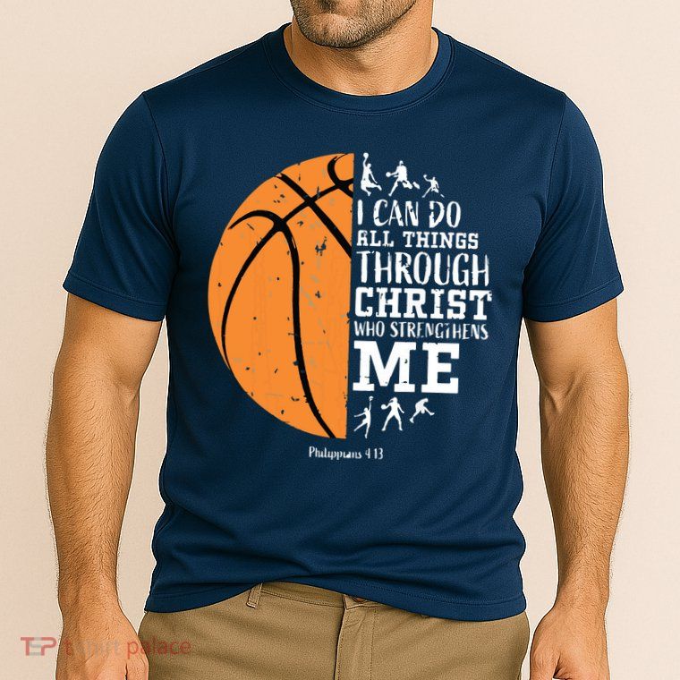 Philippians 4 13 I Can Do All Things Christian Basketball Performance Shirt