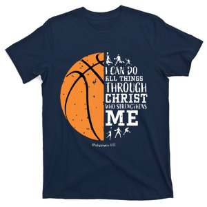 Philippians 4 13 I Can Do All Things Christian Basketball T-Shirt