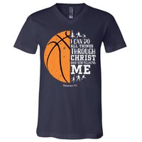 Philippians 4 13 I Can Do All Things Christian Basketball V-Neck T-Shirt