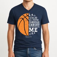 Philippians 4 13 I Can Do All Things Christian Basketball V-Neck T-Shirt