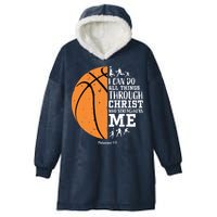 Philippians 4 13 I Can Do All Things Christian Basketball Hooded Wearable Blanket