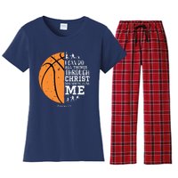 Philippians 4 13 I Can Do All Things Christian Basketball Women's Flannel Pajama Set